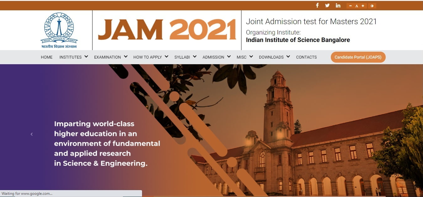  JAM FOR MASTERS FROM IITS